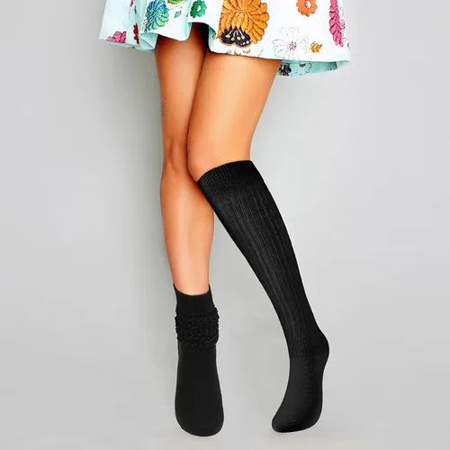 Miniatura 5 de SATINIOR 10 pares de calcetines de punto holgados para mujer, calcetines altos hasta la rodilla, cálidos, largos, apilados (color brillante), Bright