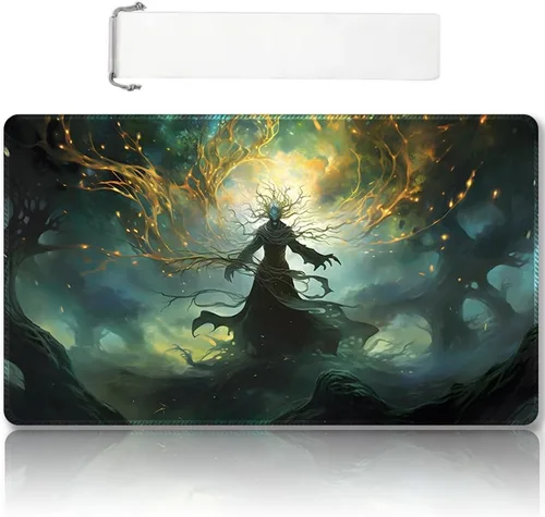 Miniatura 29 de Tapete de juego MTG cosido de alta calidad con zonas y respaldo de goma antideslizante, tapete de juego TCG para MTG y otros juegos de cartas, Dkt