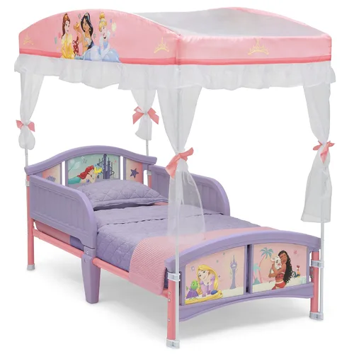 Miniatura 14 de Delta Children Cama Infantil con Dosel, Princesa de Disney y Organizador de Almacenamiento de Juguetes Diseño y Almacenamiento de 6 Compartimientos