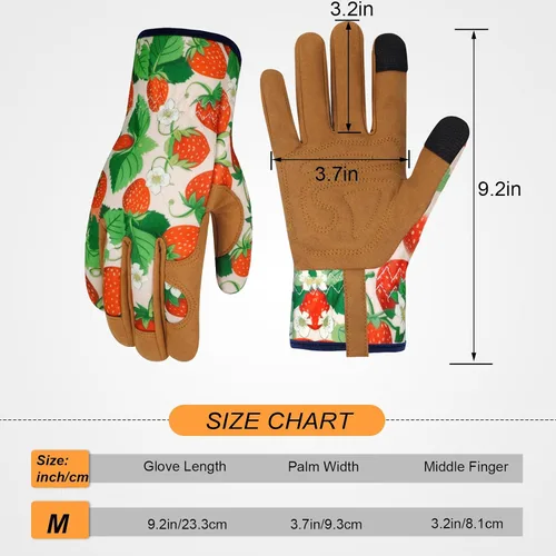 Miniatura 2 de Guantes de Jardinería de Cuero MERTURN para Mujeres, Guantes de Jardín a Prueba de Espinas, Guantes de Trabajo Compatibles con Pantalla Táctil
