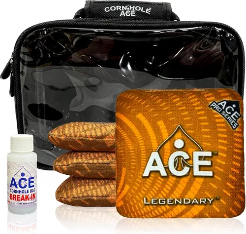 Miniatura 16 de Legendario Bolsos Cornhole ACE Pro + Kits PRO De doble lado, resbaladizos y pegajosos para todo clima Bolsa de descanso opcional y estuche