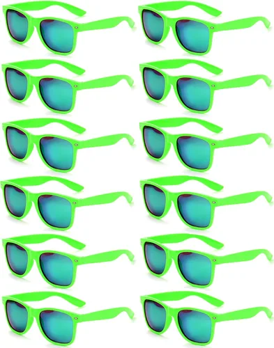 Miniatura 16 de Eyegla Paquete de 8/12/18 lentes de sol de neón a granel coloridos para fiesta, gafas retro para fiesta para adultos, hombres y mujeres