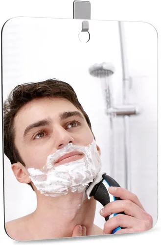 Miniatura 9 de Espejo de ducha para afeitar, acrílico, pequeño, para viajes, maquillaje, baño, para colgar en la pared, espejo de plástico para mujeres y hombres