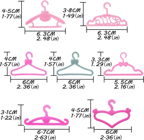 Miniatura 2 de 80 piezas de ganchos de plástico accesorios para muñeca de 11.5 pulgadas vestido vestido