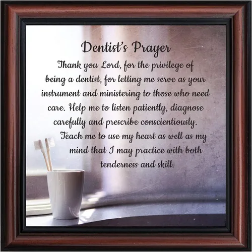 Miniatura 17 de Crossroads Home Décor Marco de fotos The Dentist Pray, cuadros de oficina dental, 7432BW