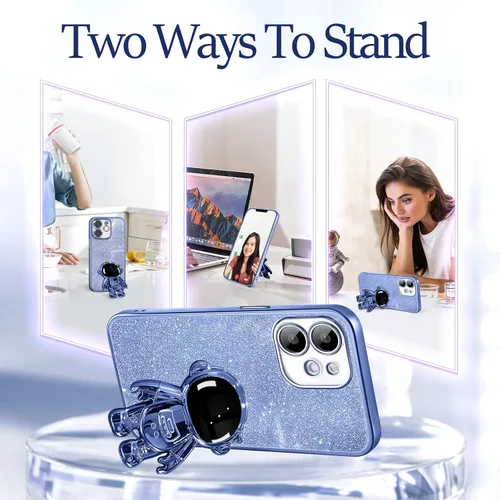 Miniatura 131 de Buleens Funda para iPhone 11 Pro Max Astronauta, Fundas Transparentes para iPhone 11 ProMax con Papel con Purpurina y Soporte de Astronauta, Mujeres