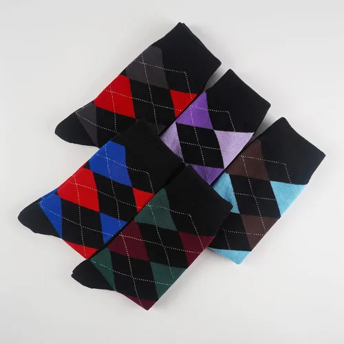 Miniatura 26 de TOEJYJ Calcetines de vestir divertidos para hombre, paquete de calcetines casuales divertidos, coloridos calcetines de algodón a rayas, talla 10-13