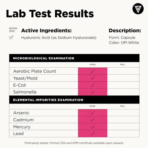 Miniatura 8 de Vital Vitamins Suplementos de ácido hialurónico - Hecho con 200 mg de ácido hialurónico de bajo peso molecular - Apoya la hidratación y elasticidad
