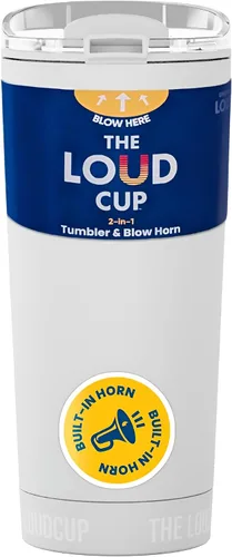 Miniatura 28 de The LoudCup - Botella de agua reutilizable de 23 onzas (blanco hielo) - Vaso de viaje 2 en 1 y Noisemaker - Sin BPA, bocina de soplado y taza