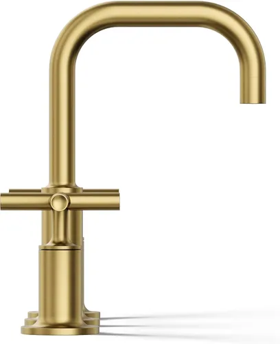 Miniatura 8 de KOHLER K-14406-3-2MB Purist - Grifo para lavabo de baño, 3 agujeros con asas cruzadas bajas, 1.2 GPM, latón moderno cepillado vibrante Latón