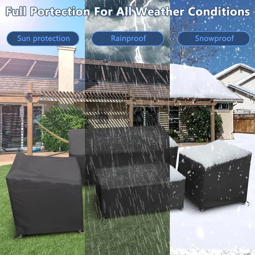 Miniatura 6 de STARTWO Fundas para Muebles de Patio, Juego de 4 Piezas de Fundas para Muebles de Exterior Resistentes e Impermeables para Sofá y Sillas de Mimbre