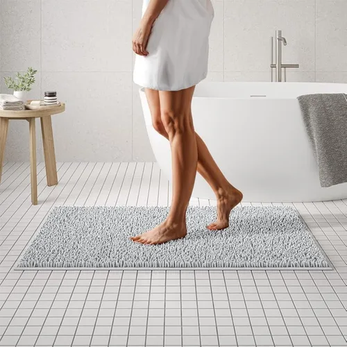 Miniatura 48 de MAYSHINE Alfombra de Baño de Chenilla Afelpada Extra Suave, Súper Absorbente, Alfombra de Baño Antideslizante Microfibra Esponjosa
