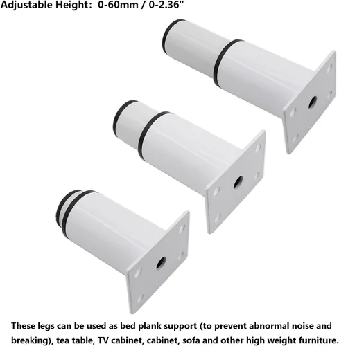 Miniatura 5 de Paquete de 4 patas ajustables para muebles, patas de soporte de acero inoxidable, patas de repuesto resistentes para sofá, mueble de TV, sofá, mesa