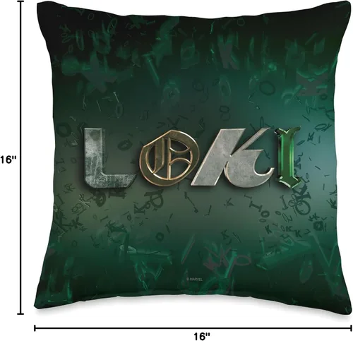 Miniatura 4 de Marvel Studios Loki Series - Almohada con logo (16.0 x 16.0 in), multicolor