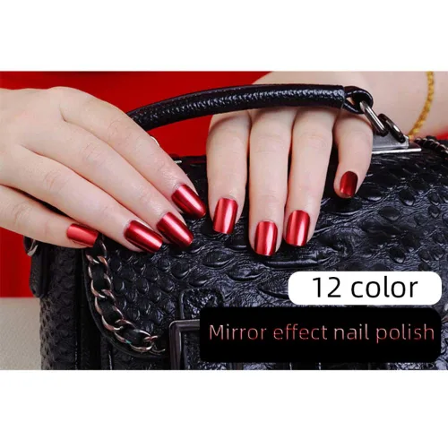 Miniatura 8 de Esmalte de uñas metálico, esmalte de uñas de medio espejo, efecto espejo, de larga duración, hermosa decoración de uñas brillante, secado rápido
