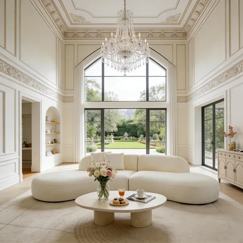 Miniatura 6 de Sofá curvado de lujo de 135.4 pulgadas, moderno sofá beige tapizado, cómodos sofás Boucle tapizados de gran tamaño con diván, sofás seccionales