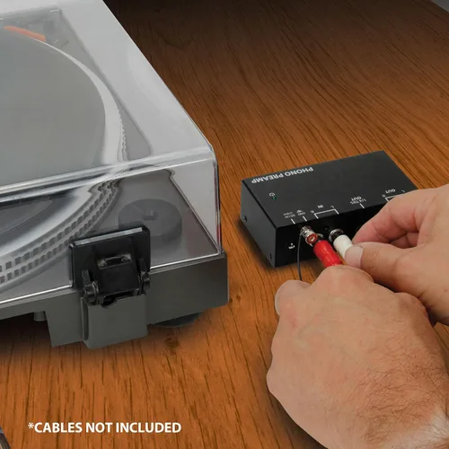 Miniatura 4 de GOgroove Preamplificador de preamplificador de mini tocadiscos con adaptador de CC de 12 voltios, entrada RCA para reproductor de discos de vinilo