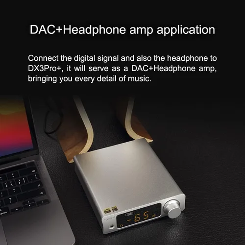 Miniatura 5 de Topping DX3pro+ LDAC Amplificador de auriculares - ES9038Q2M XU208 NFCA Bluetooth5.0 Decodificador de audio USB/Opt/Coaxial DAC AMP Pre amplificador