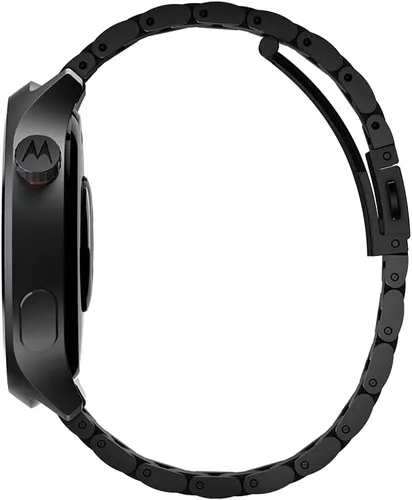 Miniatura 4 de Motorola Reloj para moto, pantalla OLED de 1.4 pulgadas, Bluetooth 5.3, Moto AI, redondo, correa de acero inoxidable negra, GPS integrado