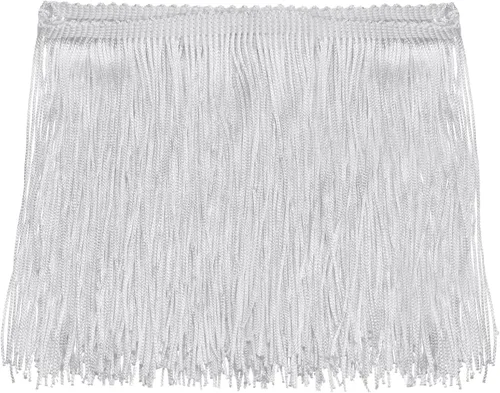 Miniatura 27 de Uxcell 10 yardas y 4 pulgadas beige con flecos de cadeneta - poliéster, estilo bohemio para múltiples ocasiones