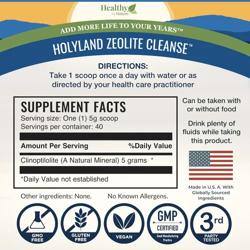 Miniatura 6 de HolyLand Zeolite Cleanse - Polvo de desintoxicación de zeolita (7.05 onzas, 7.05 oz) - Clinoptilolita natural activado - Micronizado 0-25