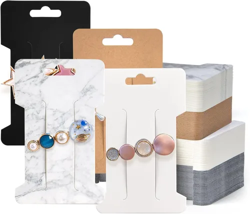 Miniatura 8 de 200 tarjetas de exhibición de pinzas para el cabello, pasadores para el cabello, soporte de exhibición de joyas, cartón de papel rectangular
