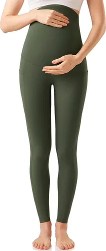Miniatura 5 de Enerful Leggings de entrenamiento de maternidad para mujer, sobre el vientre, ropa activa, pantalones de yoga suaves atléticos con bolsillos