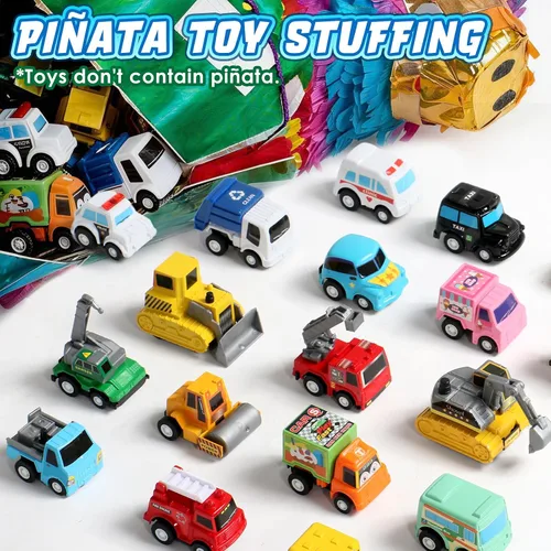 Miniatura 8 de Fajiabao 18 autos de juguete para niños pequeños, mini autos de tracción hacia atrás, camiones, rellenos de piñata para niños, recuerdos de fiesta