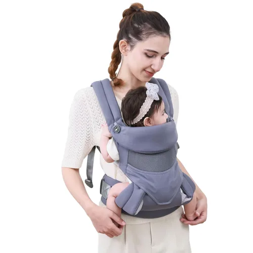 Miniatura 9 de Portabebés de doble anillo para recién nacidos a niños pequeños, de muselina ajustable, soporte para bufanda, regalo ideal para bebés para nuevos