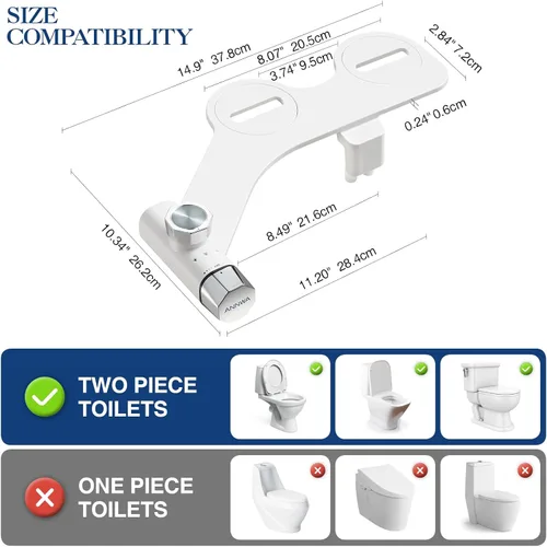 Miniatura 3 de Daul Clean - Accesorio de bidé no eléctrico para asiento de inodoro, boquillas limpias, 3 modos, presión de agua ajustable, accesorio para asiento