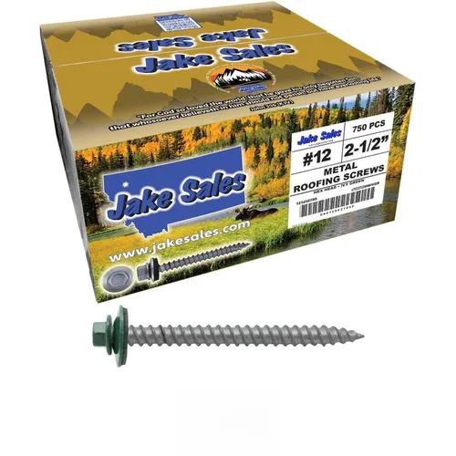 Miniatura 29 de 12 tornillos para techos de metal gris ABC de 2-1/2 pulgadas, cabezal de arandela hexagonal, arranque automático/roscado, arandela EPDM. 1 bolsa