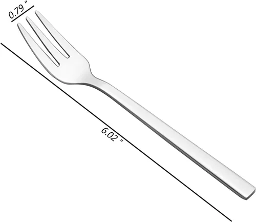Miniatura 2 de Tenedor de degustación pequeño de acero inoxidable de 12 piezas, tenedor de 3 dientes