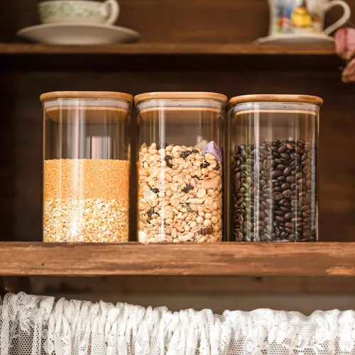 Miniatura 4 de Tarros de vidrio para almacenamiento de alimentos de 37 onzas, juego de 6, recipientes de almacenamiento de vidrio transparente para alimentos