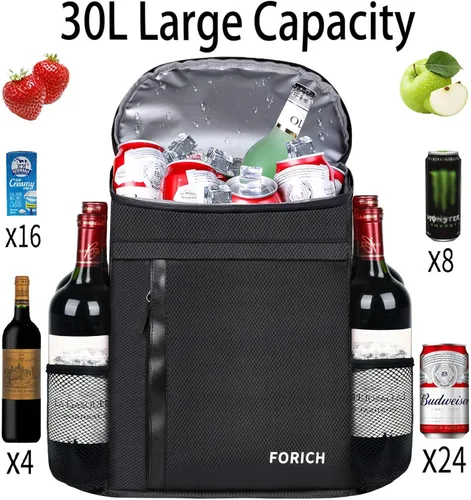 Miniatura 3 de FORICH - Mochila térmica suave, con aislamiento impermeable, a prueba de fugas, mochila portátil de tamaño pequeño para trabajar, almuerzo, viajes