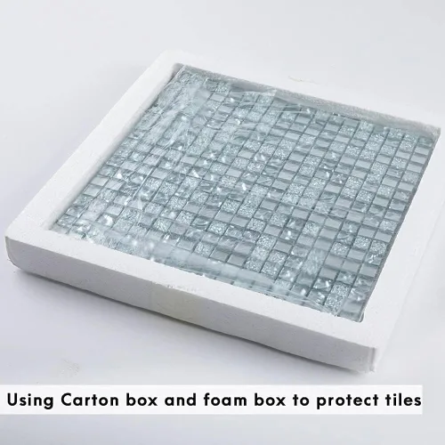 Miniatura 7 de Diflart Azulejo de Mosaico de Vidrio con Espejo Cuadrado de Cristal Esmerilado Salpicadero para Pared de Cocina y Baño Paquete de 6 Hojas