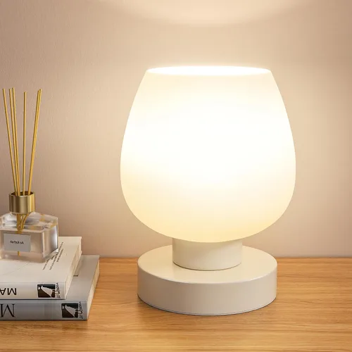 Seealle Lámpara de mesa táctil para mesita de noche, pequeña lámpara de noche para dormitorio, sala de estar, mesita de noche, lámpara de escritorio