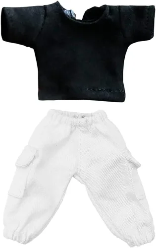 Miniatura 12 de niannyyhouse Camiseta + Pantalones Conjunto de 2 piezas Mono de Camuflaje Camiseta de Color Sólido 1/12 BJD OB11 Muñeca 4.3 pulgadas (4.3 in)