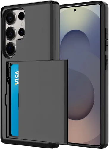 Miniatura 40 de Funda tipo cartera para Samsung Galaxy S22 Ultra con 4 ranuras para tarjetas de crédito a prueba de golpes, funda híbrida de protección reforzada