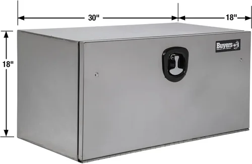 Miniatura 2 de Buyers Products 1702653 - Caja de almacenamiento de acero inoxidable pulido para debajo de la carrocería del camión con pestillo de mango en T, 18 x