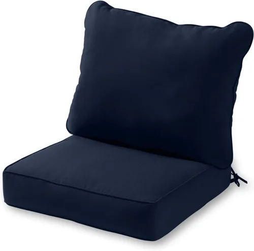 Miniatura 20 de Greendale Home Fashions Juego de cojines de asiento profundo para exterior de 2 piezas, Adobe Ártico