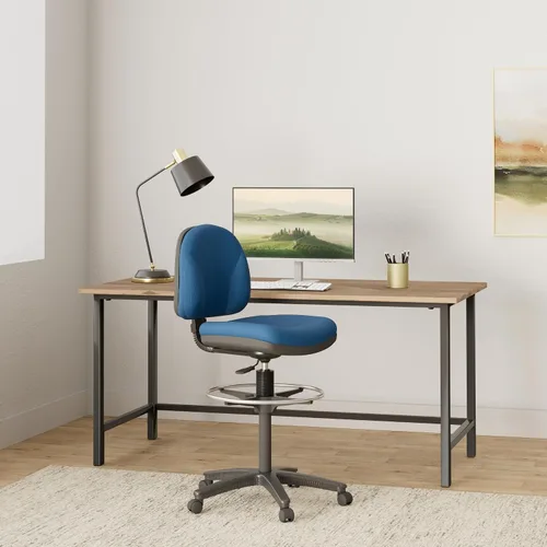 Miniatura 2 de Lorell 80010 Taburete ajustable para tareas múltiples, 24 pulgadas x 24 pulgadas x 40-1/2 pulgadas x 50-1/2 pulgadas, azul