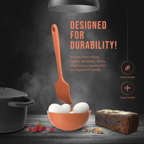 Miniatura 3 de BakeRoyal Juego de espátulas de silicona – 4 espátulas de goma de silicona resistente al calor 600°F para tareas diarias – Espátulas de cocina