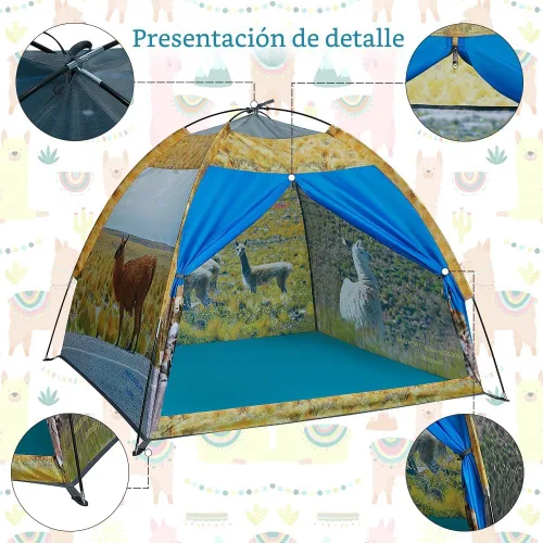 Miniatura 6 de Mnagant Tienda de campaña de alpaca para niños, divertida casa de juegos desplegable para niños y niñas, fácil instalación, tienda de campaña