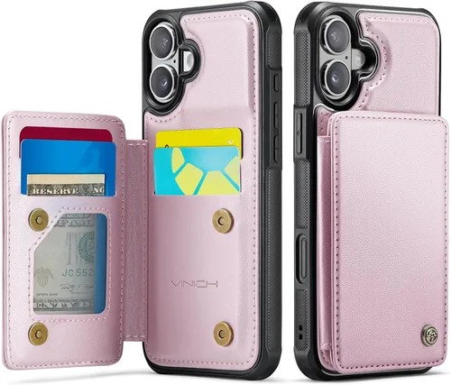 Miniatura 59 de Vinich Funda tipo cartera para iPhone 11 con tarjetero, bloqueo RFID, ranuras de crédito, función atril, a prueba de golpes, para iPhone 11 de 6.1