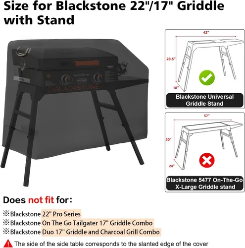 Miniatura 2 de PasWith Cubierta de Plancha para Blackstone de 22 pulgadas con Capucha y Soporte【Tela Resistente de Servicio Pesado 600D Mejorada】Cubierta