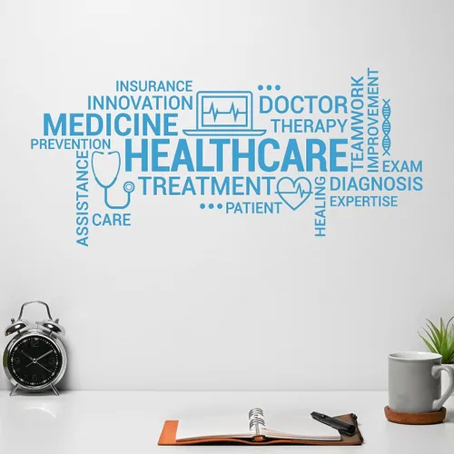 Miniatura 3 de Vinilo adhesivo para pared, diseño médico, terapia, medicina, clínica, pegatinas médicas, mural (ig6289), color negro