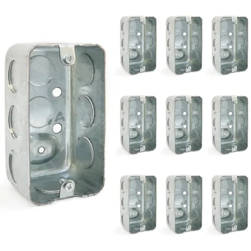 Miniatura 17 de Caja práctica profunda, caja eléctrica de acero estirado de 4 x 2, 2-1/8 pulgadas de profundidad de metal de una sola banda de montaje en superficie