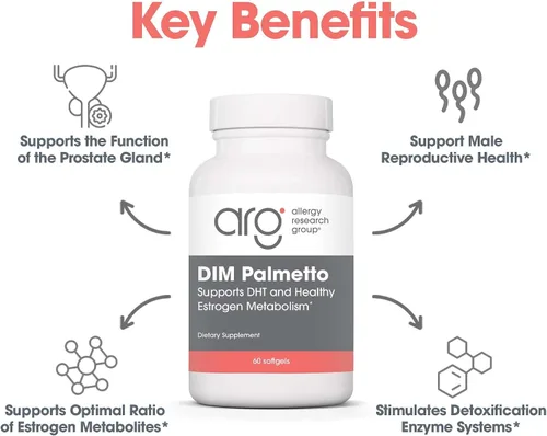 Miniatura 4 de Allergy Research Group ARG DIM Palmetto - BioResponse DIM & Palmetto Extract Softgels - Apoyo al metabolismo hormonal y estrógeno - Fórmula