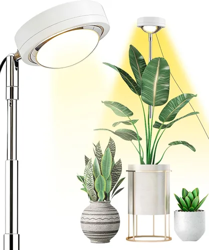 Miniatura 13 de Yadoker - Luz de cultivo LED de espectro completo para plantas de interior, lupa negra, altura ajustable, temporizador automático, bajo voltaje