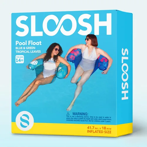 Miniatura 9 de Sloosh Flotadores de piscina para adultos, paquete de 2 sillas inflables de fideos con eslinga de tela suave, flotador flotante para piscina